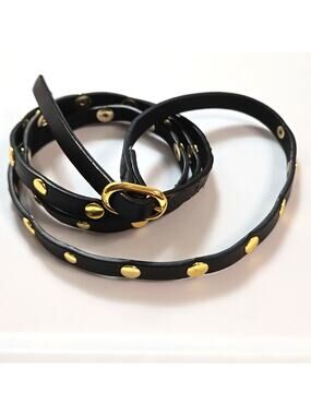Black Studded Thin Women's Blet Gold buckle Size XL (16-18)